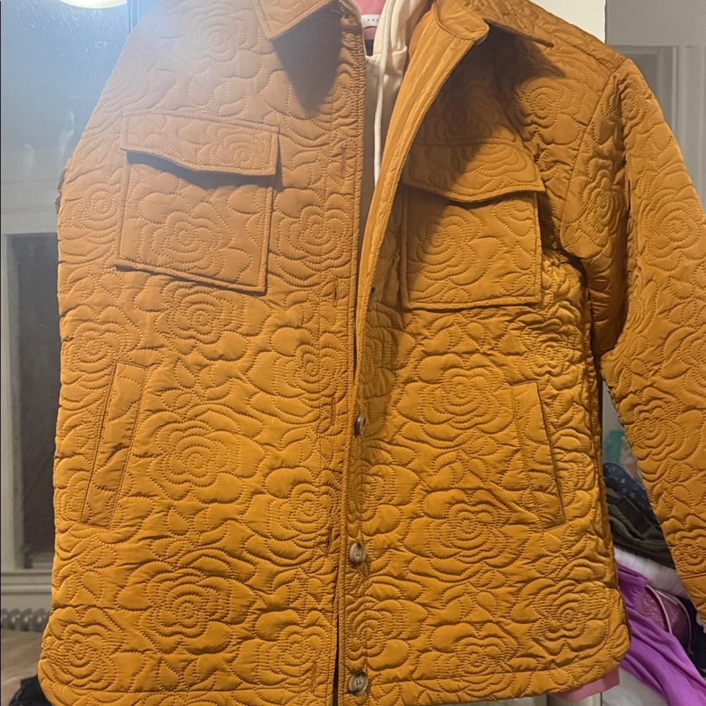 Mystree Mustard Quilted Puffer Jacket